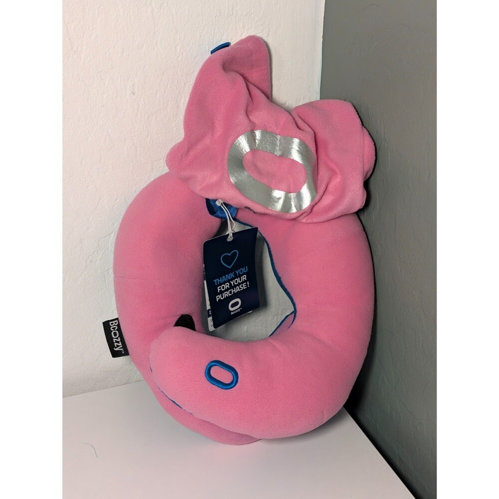 BCOZZY Pink & Blue Travel Neck Pillow For Traveling With Case Size Medium w Bag